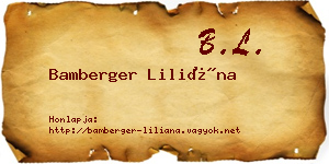 Bamberger Liliána névjegykártya